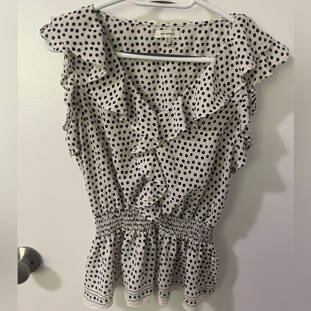 Max Studio Polka Dot Ruffle Dress